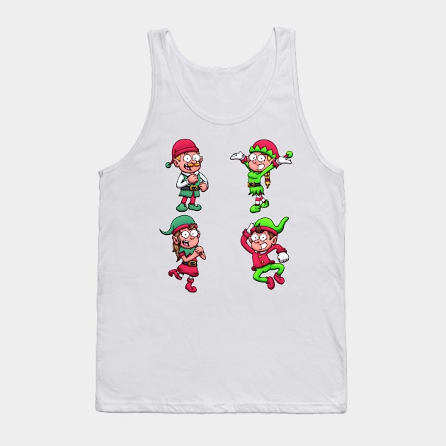 Christmas Elves Sticker Pack Tank Top by TheMaskedTooner